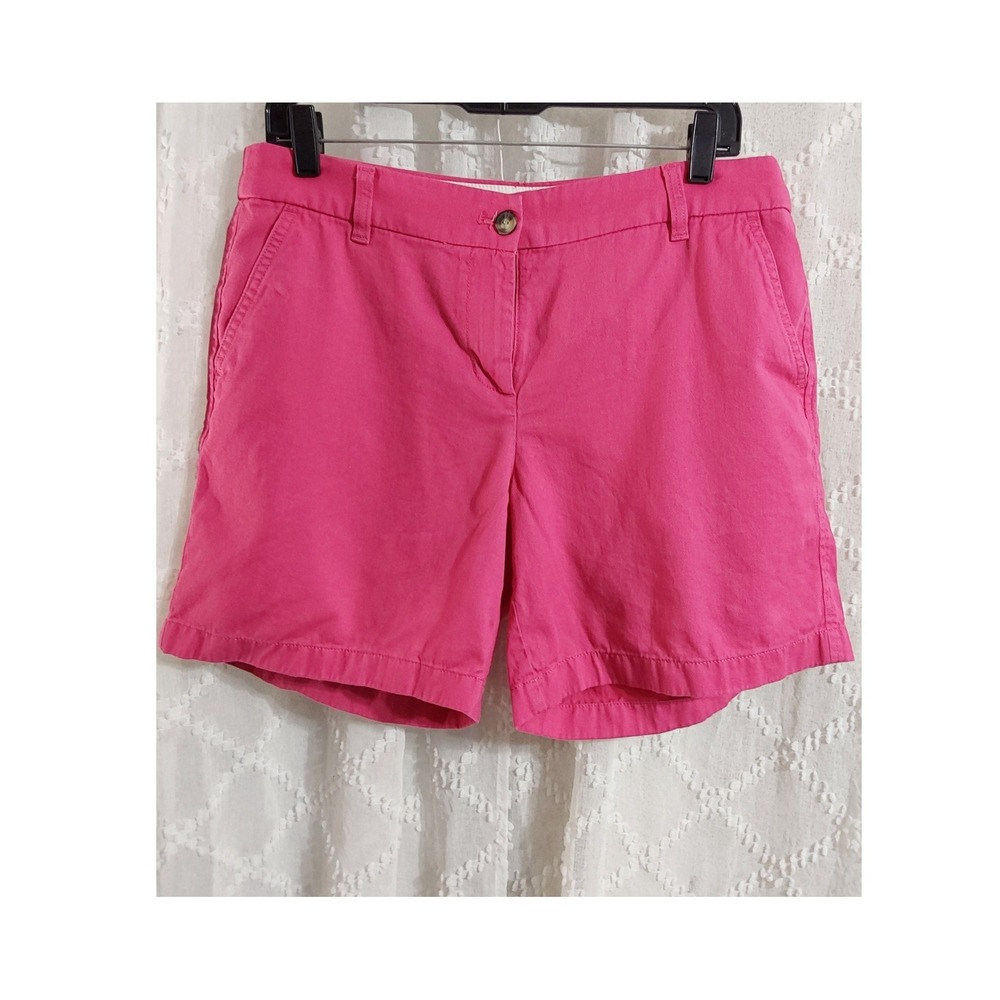 J.Crew Womens Hot Pink Chino Shorts Size 10 Stretch Cotton Casual Summer Preppy